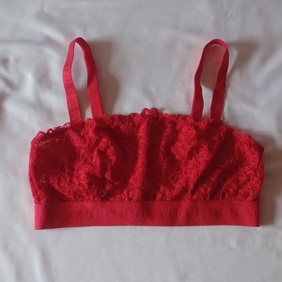Victoria's Secret Red Embroidered Lace Bralette Size S - Picture 1 of 5